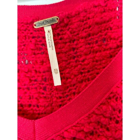 Free People Vneck Loose Knit Sweater Size XS-small Boho Holiday k41 - Picture 4 of 16